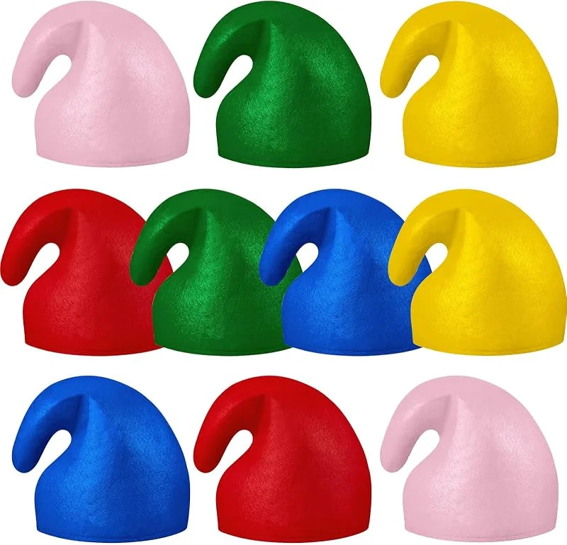 Jadive Dwarf Hat Gorros de Bruja Hada y Pitufo Sombrero de Fiesta para Adultos Accesorios para Disfraces de Hada de Jardín para Halloween Carnaval y Navidad — Ropa Navidad
