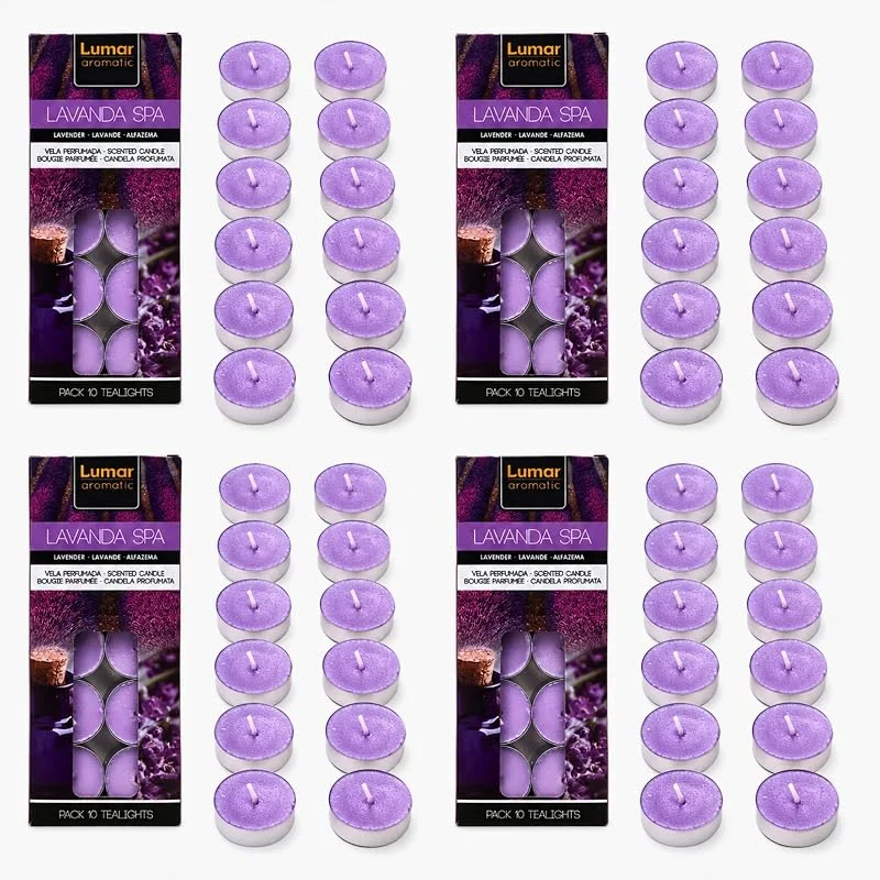 Visita la tienda de Esthelar Select Velas de Té Aromáticas Lavanda, 40 Unidades — Cena a la luz de velas