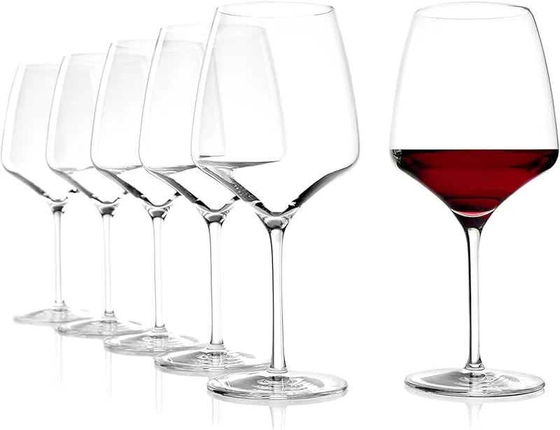 Stölzle Lausitz Copas de Vino Tinto Experience Borgoña de Stölzle Lausitz, 695 ml, set de 6, apta para el lavavajillas, tronco estirado — Vino y mesa festiva