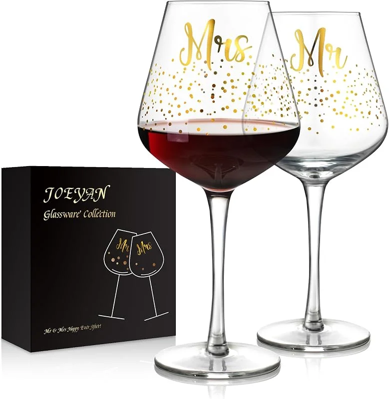 Visita la tienda de Joeyan Joeyan Regalos de Boda para Los Novios, 520ml Copas de Vino Tinto, Set de 2 — Vino y mesa festiva