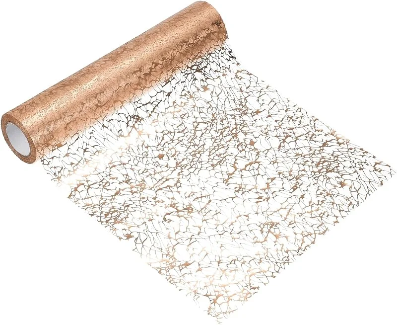 Visita la tienda de sourcing map sourcing map Camino de mesa de color oro rosa, 28 cm x 18, 2 m, rollo de camino de mesa de malla metálica con purpurina, decoración de comedor, centro de mesa para boda, fiesta de cumpleaños, Navidad — Hogar y cocina