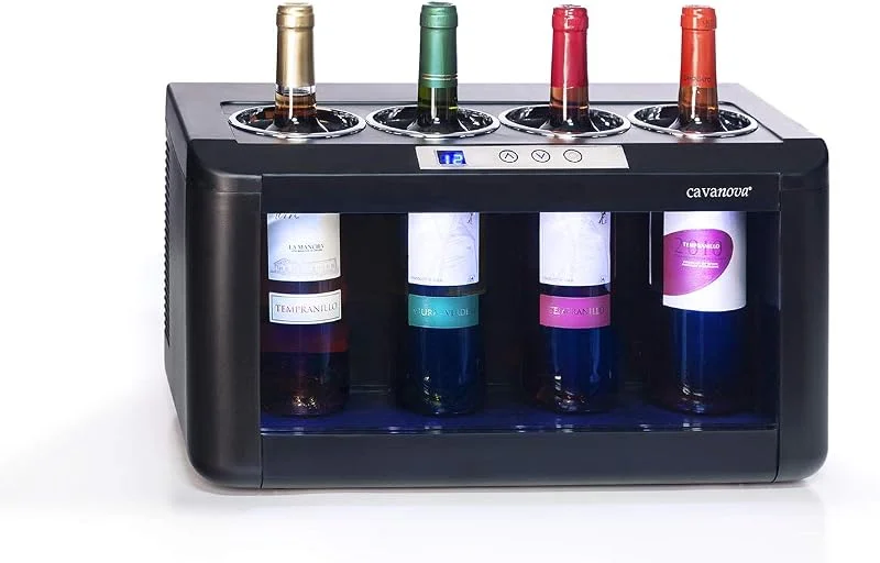 Cavanova OW004 - Enfriador de vino - 4 botellas, Temperatura 6-18° C, 42.8-64.4° F — Vino y mesa festiva