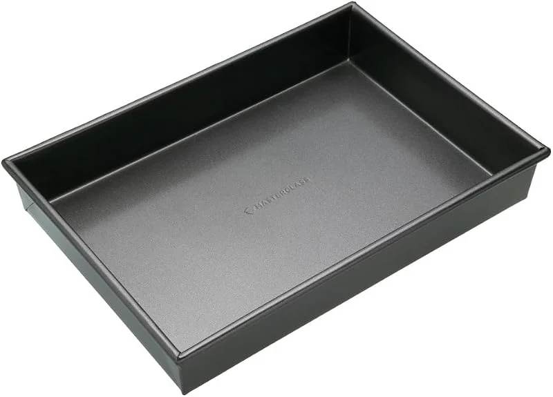 Visita la tienda de Master Class MasterClass Bandeja para hornear, hornear con antiadherente PTFE, PFOA y BPA, robusta bandeja rectangular profunda de acero al carbono de 1 mm, 35 x 24 cm Gris — Hogar y cocina