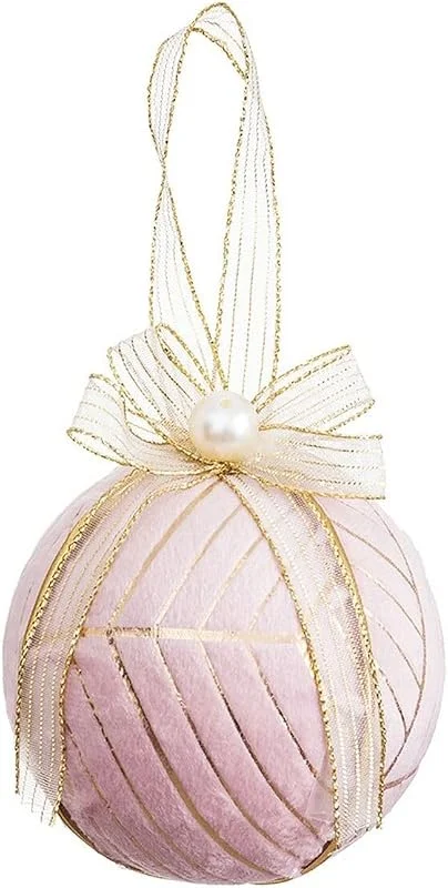 BigBuy Christmas Bolas de Navidad Rosa Polyfoam Tejido 10 x 10 x 10 cm (3 Unidades) — Decoracion Navidad