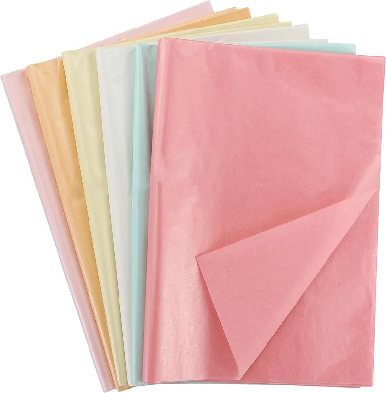 DNDGDLUA Papel de Seda Metalizado Brillante para Envolver - 60 Hojas de Regalo Perlado de Colores para Cumpleaños, Bodas, Fiestas, Vacaciones, Conmemoración - 50 x 35cm — Envoltorio regalo