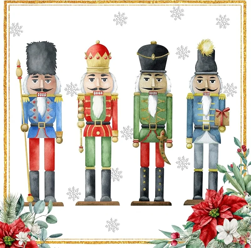ti-flair Servilletas de papel 33 x 33 cm, 20 unidades con diseño de cascanueces, de alta calidad y sostenibles, servilletas de Navidad desechables de 3 capas, servilletas de papel para Navidad, cumpleaños — Adviento y mesa