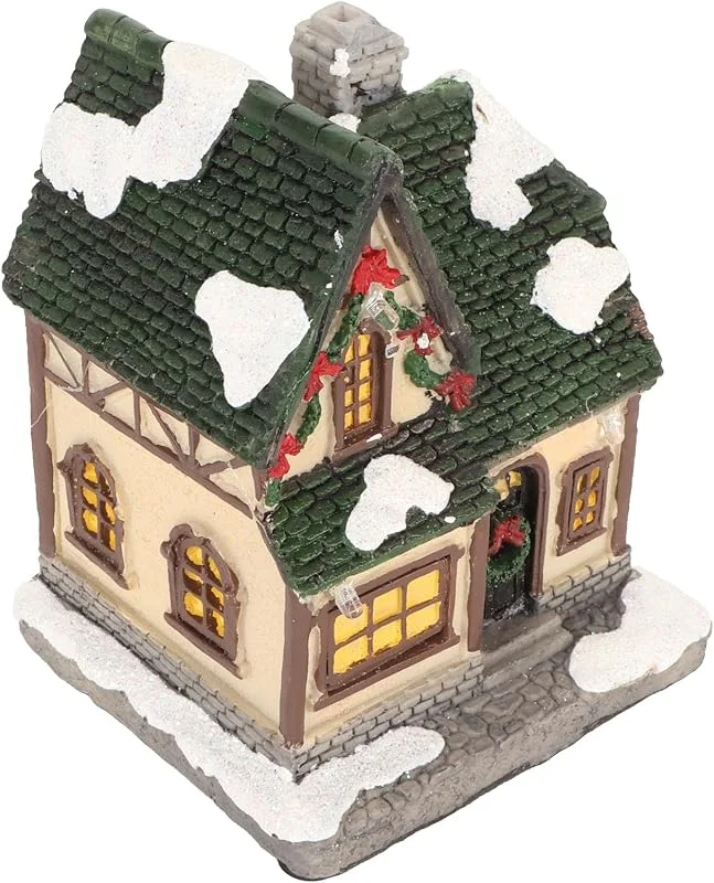Visita la tienda de Wifehelper Casa de Pueblo de Navidad Accesorios de Pueblo de Navidad Regalos Decoración Antigua Retro Resplandor Adorno Decorado Exquisito Decoraciones Iluminadas (Tipo B) — Decoracion Navidad