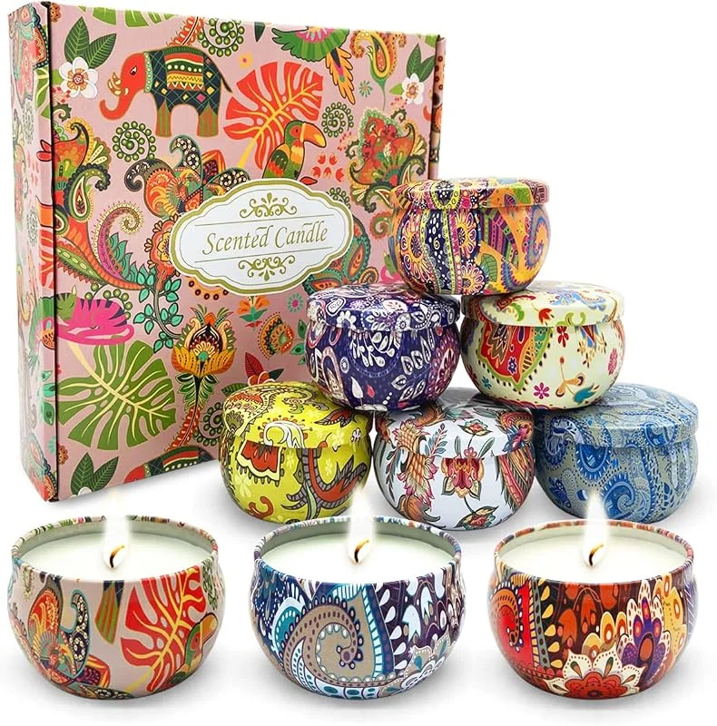 Topsics Velas Aromaticas, 9 Piezas 2.8 OZ Juego de Vela Perfumada, Velas de Cera de Soja Natural, Regalos para Día de Madre, San Valentín, Cumpleaños, Navidad — Cena a la luz de velas