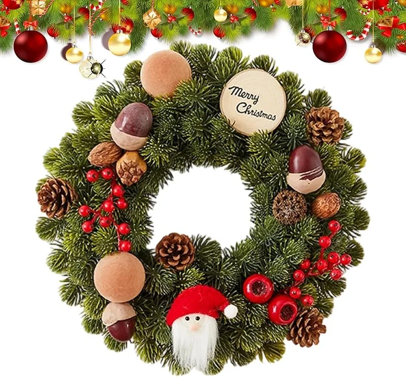 Generic Guirnalda de Navidad para interiores de 30 cm con bayas de pino artificial — Decoracion Navidad