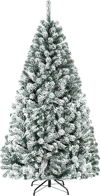 Visita la tienda de COSTWAY COSTWAY Arbol de Navidad Nevado 180 cm, Agujas de PVC de 600 Puntas — Decoracion Navidad