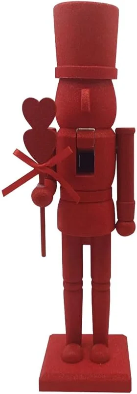 Generisch Pequeñas figuras de cascanueces – 36 cm diseño romántico de soldado de madera, para San Valentín y mesas de vacaciones, escritorio, pieza central, repisa de chimenea, fiesta y Navidad — Decoracion Navidad