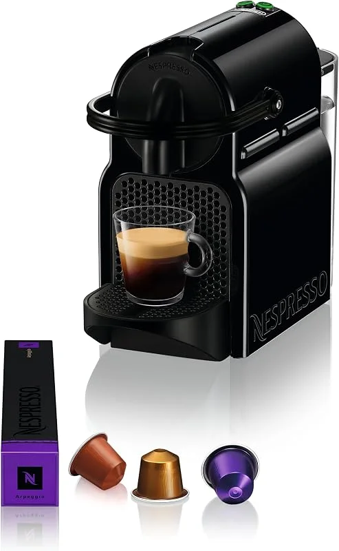 Nespresso De'Longhi Inissia EN80.B - Cafetera monodosis de cápsulas Nespresso, 19 bares, apagado automático, color negro — Vino y mesa festiva