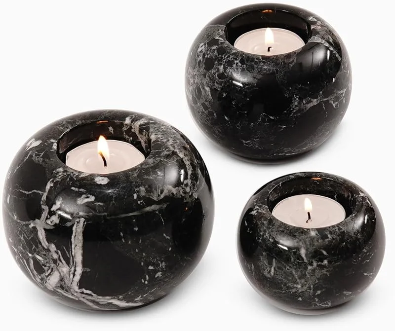Visita la tienda de Radicaln Radicaln Portavelas votivas de mármol de 4 pulgadas para mesa — Cena a la luz de velas