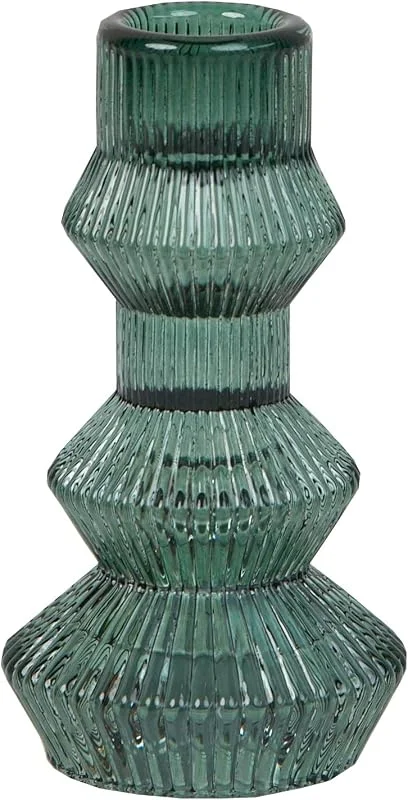Visita la tienda de Talking Tables Talking Tables Portavelas de Vidrio Verde, Candelabro cónico de 3 Niveles Acanalado para Decoraciones de Mesa de Navidad, decoración del hogar, Accesorios, Cena Interior o Exterior, cumpleaños, Boda — Cena a la luz de velas