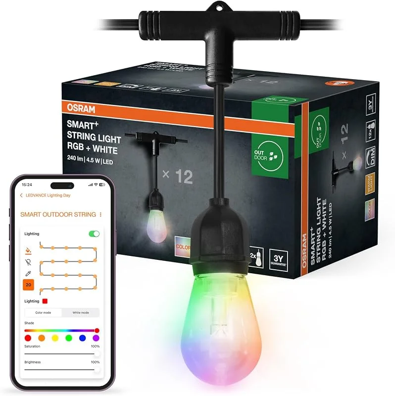 Visita la tienda de OSRAM OSRAM Guirnalda luces WiFi exterior SMART+, 4.5W, negra — Luces Navidad