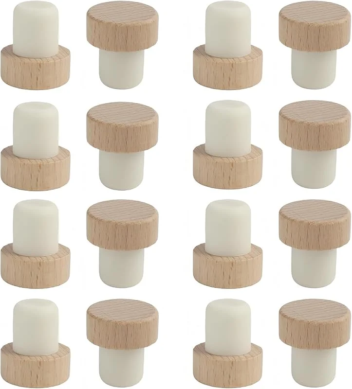 Pevlkawr 16 Piezas Tapones De Corcho, Tapones Para Botellas De Cristal, TapóN De Vino En Forma De T, Reemplazo De Tapones De Madera Para Botellas De Vino, Color De Madera — Vino y mesa festiva
