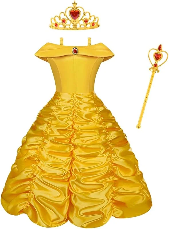 Vicloon Vestido de Princesa, 3 Pcs Disfraz Princesa Niña con Accesorios — Ropa Navidad