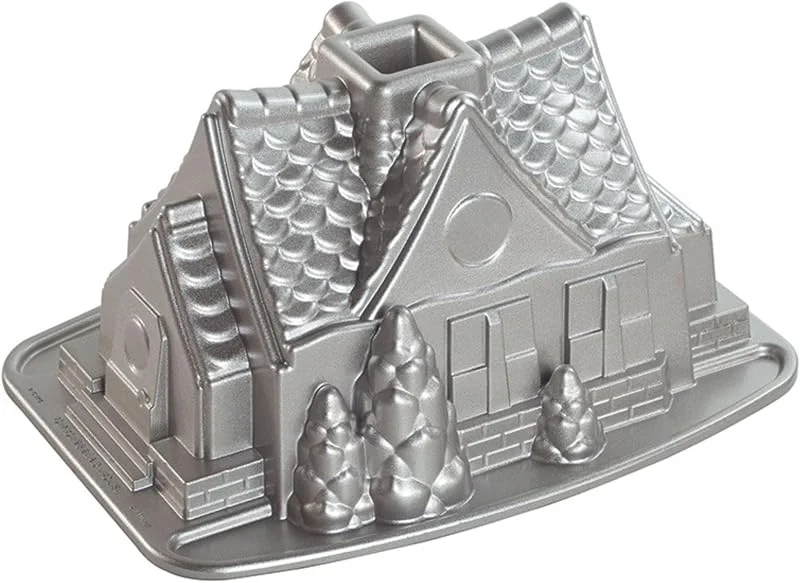 Nordic Ware 83948 Pastel Diseño de moldes de Pan de Jengibre Casa Dúo de Aluminio Fundido — Hogar y cocina