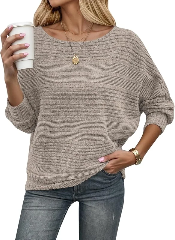 Visita la tienda de WNEEDU WNEEDU Jersey Mujer Otoño Invierno Fino Punto Rayado Suéter Elegante — Ropa Navidad