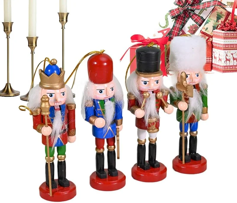 Genérico Navideño Cascanueces Colgante Festivo Colgable de 4 Piezas — Decoracion Navidad