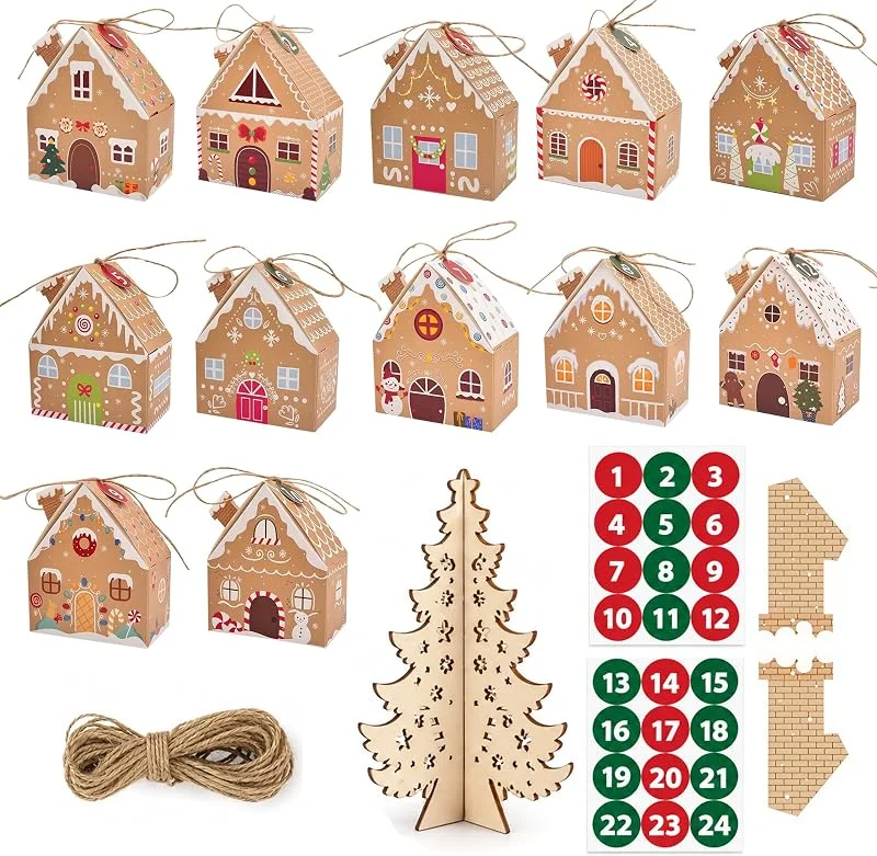 Visita la tienda de KASURE KASURE Calendario de Adviento para Rellenar 24 Cajas Calendario de Adviento — Adviento y mesa