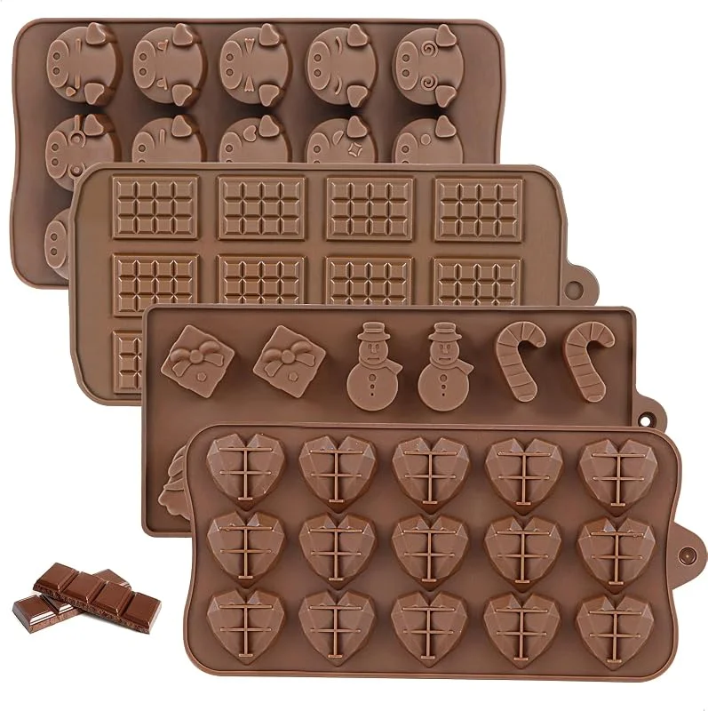 Visita la tienda de xtemtoamz Molde de Chocolate, Molde chocolate Dubai, Silicona para Moldes Juego de 4 Moldes de ReposteríA, Moldes de Silicona para Bombones y Pasteles, Antiadherentes Multifuncionales para PralinéS de Chocolate — Hogar y cocina