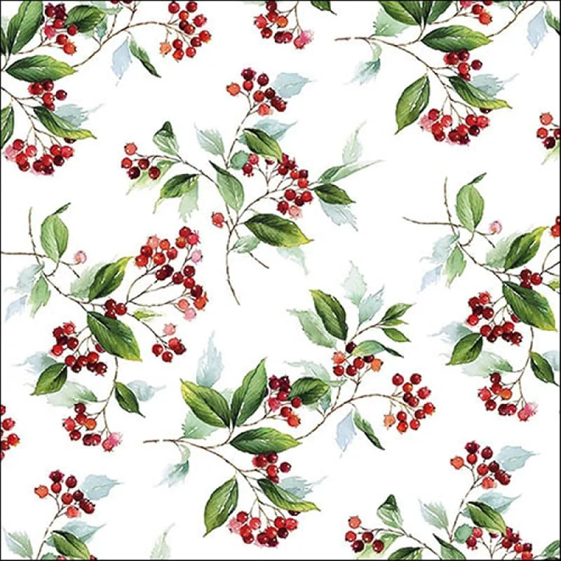 Ambiente Servilletas de papel para almuerzo, fiesta, aprox. 33 x 33 cm, follaje de invierno, Navidad, ideal como regalo y decoración — Adviento y mesa