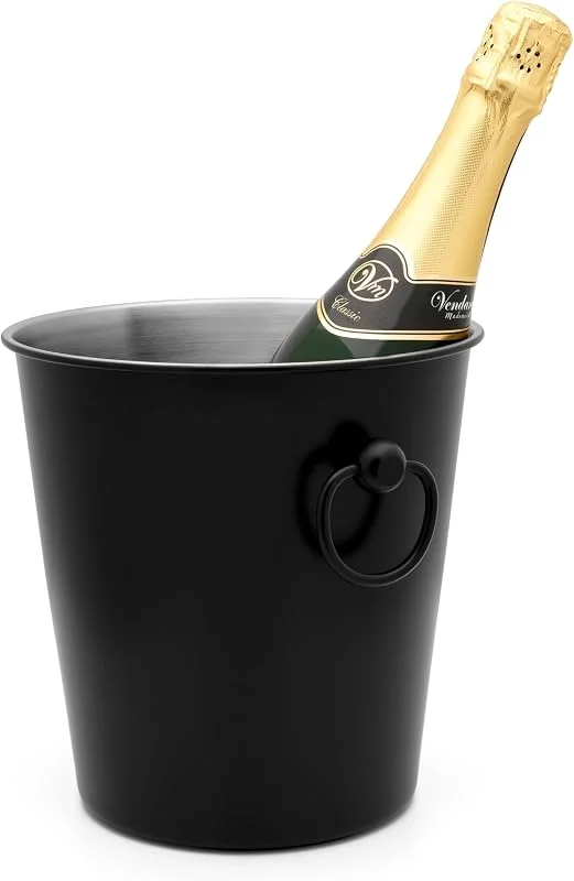 Leopold Vienna - Enfriador de champán negro acero inoxidable — Vino y mesa festiva