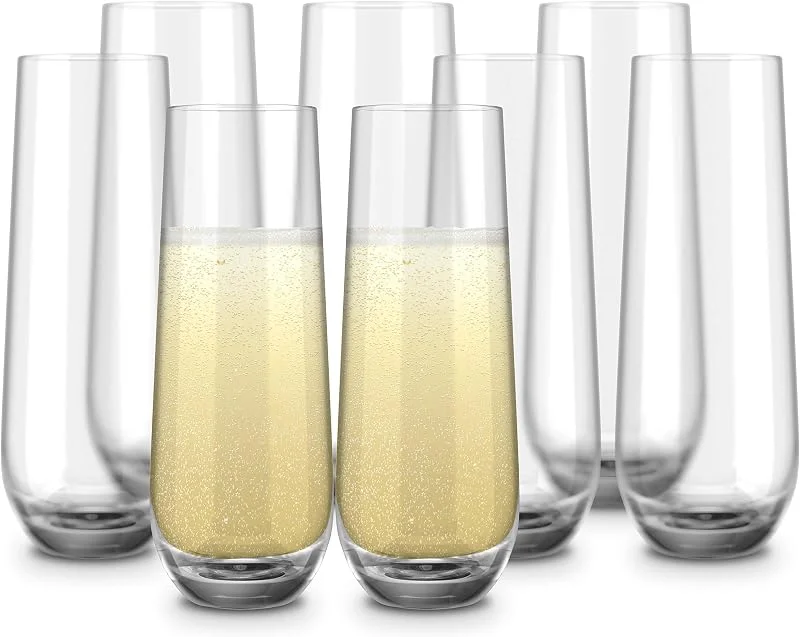 Kook Copas de champán sin tallo, para Mimosa y Prosecco, juego de 8 — Vino y mesa festiva