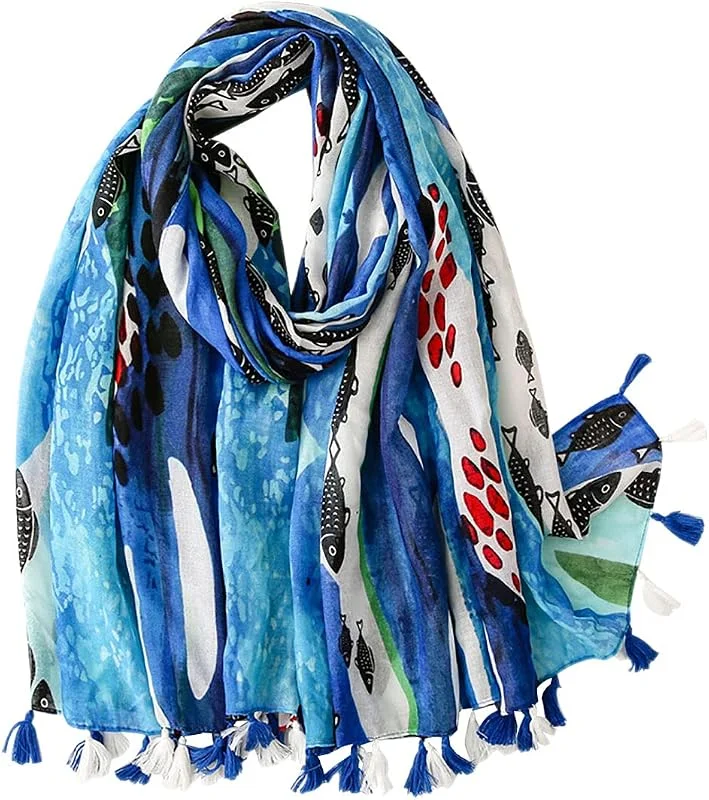 FAIRYGATE Bufanda mujer viscosa poliéster XXL multicolor bufandas y chales para niñas regalo — Ropa Navidad