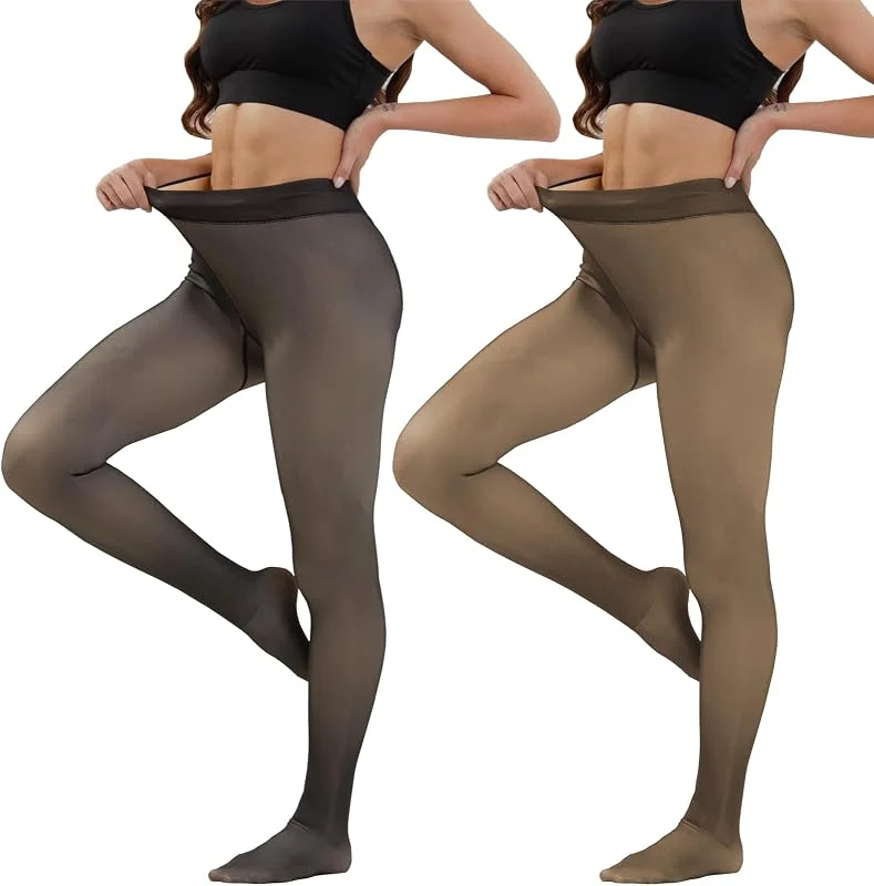 Merlvida Medias Térmicas Mujer con Interior de Forro Polar Medias Reductoras Mujer Transparentes Falsas Medias Térmicas Invierno Mallas Alto Cintura Leggings Pantimedias Leotardos Talla Grande S-3XL — Ropa Navidad