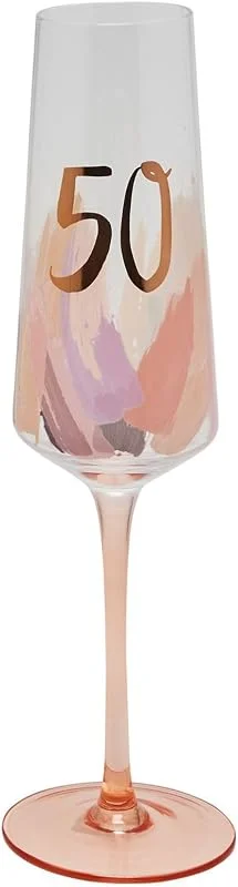 Widdop and Co Celebrations - Hotchpotch - Vaso de champán y flauta de Prosecco para cumpleaños de 50 cumpleaños, utensilios de cocina de primera calidad, regalo y artículos para el hogar, en caja y — Vino y mesa festiva