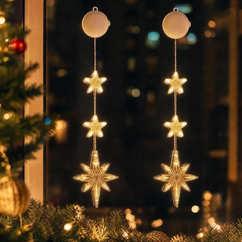 Jsdoin Luces de ventana de Navidad Estrella Polar — Decoracion Navidad