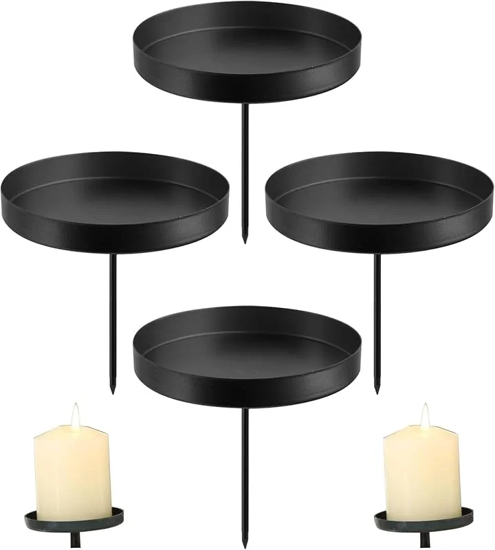 Visita la tienda de Shalwinn Velas de Adviento, color negro, 8 cm, juego de 4 candelabros de Adviento, sin mandril, para colocar en velas, decoración de mesa — Adviento y mesa