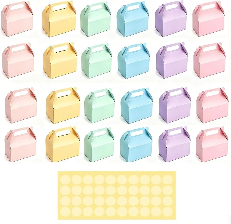 UOCAI 24PCS 6 Colores Cajas de Regalo de Cartón Coloridas con Asa — Envoltorio regalo