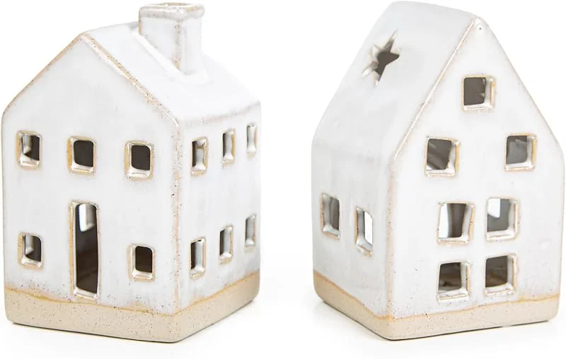 Visita la tienda de Logbuch-Verlag Logbuch-Verlag 2 portavelas de gres beige crema blanco decoración casa de 10, 5 cm — Adviento y mesa