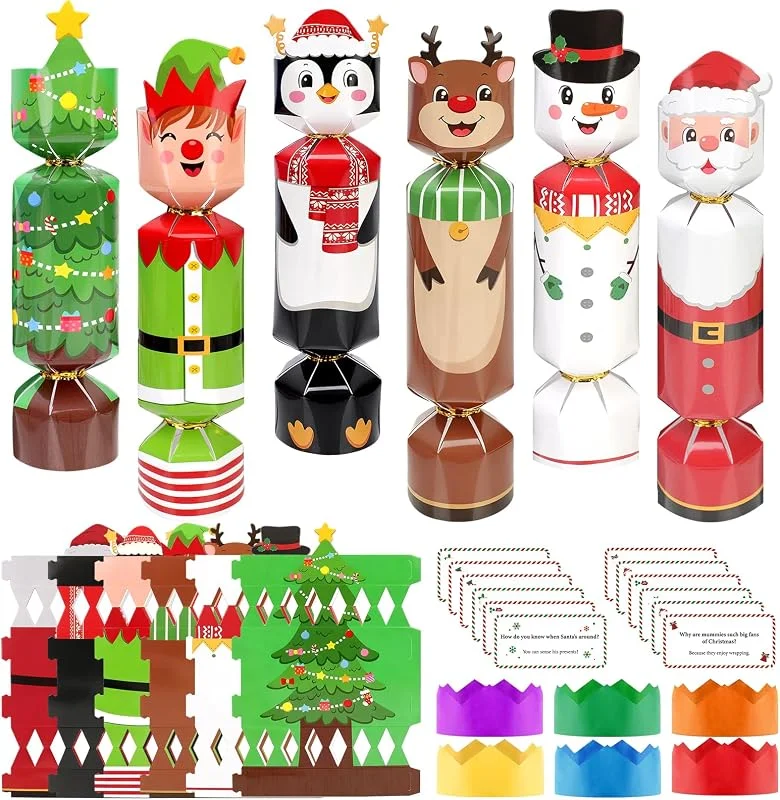 DPKOW 2 Navidad Cajas de Regalo con Sorpresa, DIY Detalles Navideños Cajas de Regalo Elfo Alce Muñeco de nieve Árbol de Navidad Adornos Mesa Decoración Cotillon Nochevieja, con Sombreros — Envoltorio regalo