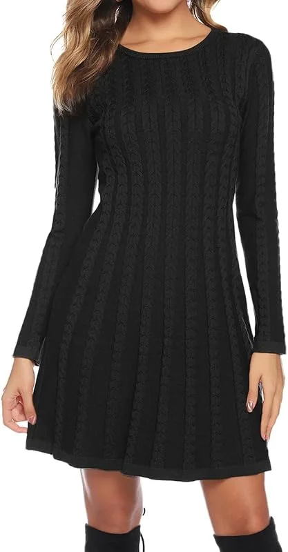 Visita la tienda de Gyabnw Gyabnw Vestido Suéter Mujer Manga Larga con Botones Línea A Térmico Cómoda — Ropa Navidad