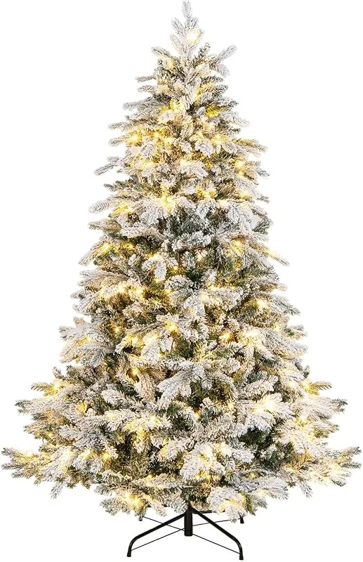 Visita la tienda de COSTWAY COSTWAY Árbol de Navidad Nevado con Luces 180cm — Decoracion Navidad