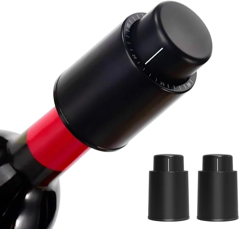 KnR Harmony Tapón de Vacío con Marcador de Fecha 2 tapones de champán al vacío Reutilizables Tapón de Botella de Vino el Mejor Regalo para Los Amantes del Vino — Vino y mesa festiva