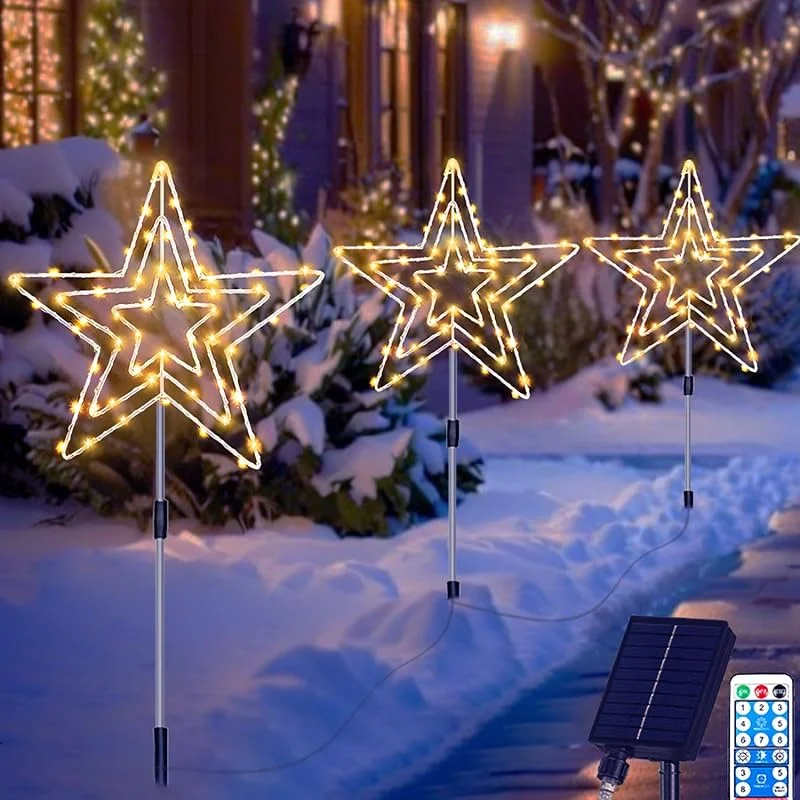 Joysing Luces Solares de Navidad para Exteriores Paquete de 2 Luces de Estaca — Luces Navidad