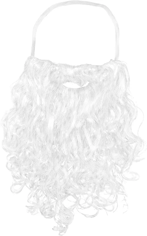 ROSAUI Barba Blanca de Papá Noel para Adultos – Accesorio de Disfraz de Navidad, Carnaval y Halloween – 100% Poliéster, Cómoda de Llevar — Ropa Navidad