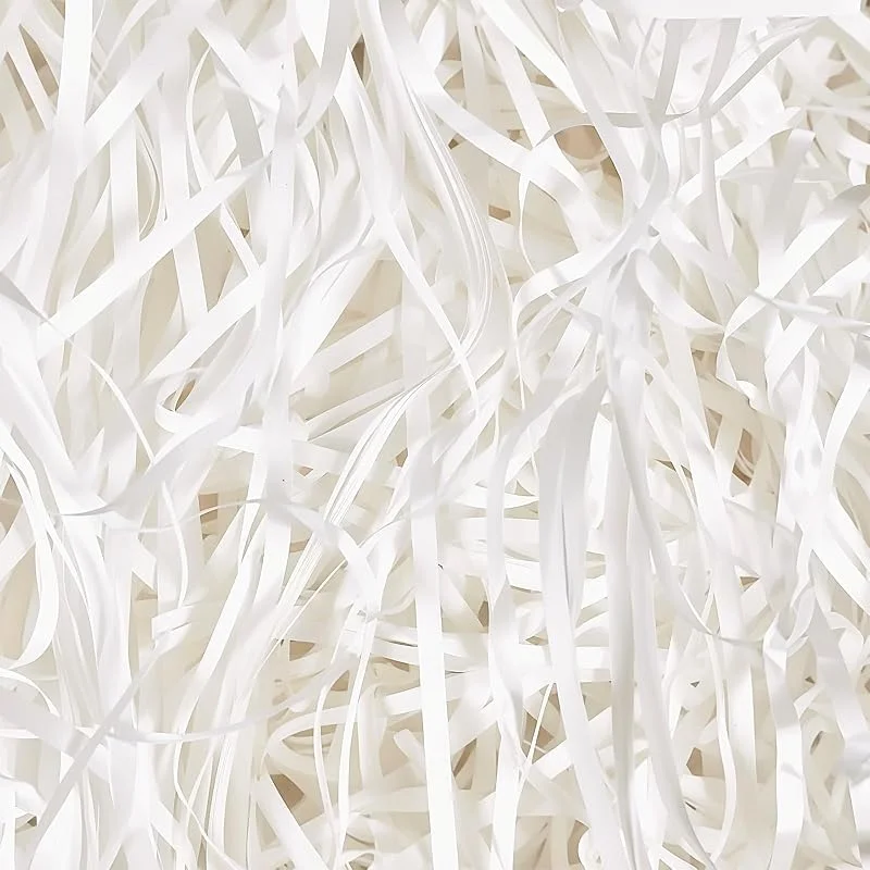 HXJDAM 150 g de Material de Relleno Regalo Papel Triturado Blanco Para Cajas de Regalo Paquetes Decoración Festival Pascua Navidad Cumpleaños Bodas — Envoltorio regalo