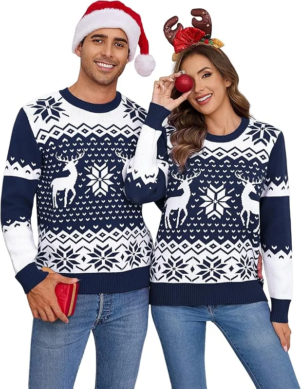 Visita la tienda de Demegimi Demegimi Jersey Navideño para Hombre Mujer Suéter de Navidad Unisex Suéter de Navidad para Pareja o Familia Regalo Navideño — Ropa Navidad