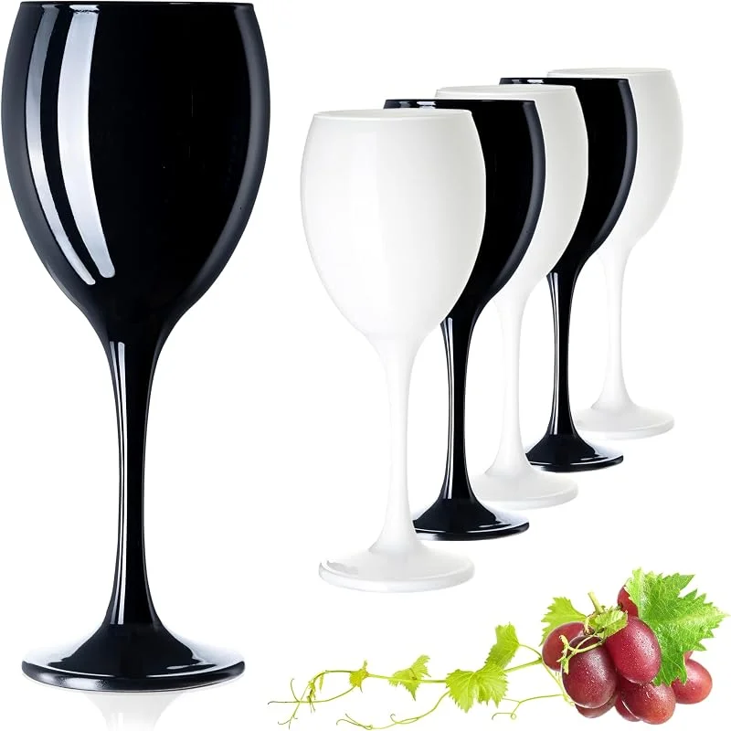 Visita la tienda de PLATINUX PLATINUX Juego de 6 copas de vino blanco y negro de 130 ml (máx. 320 ml) — Vino y mesa festiva