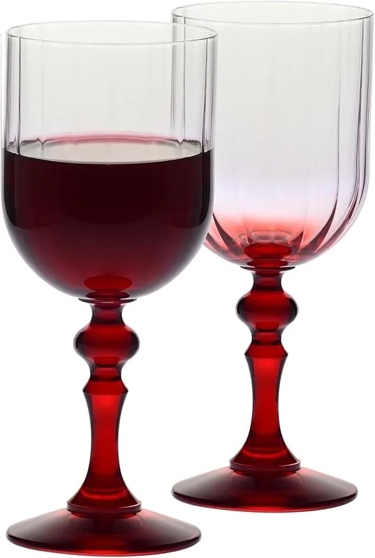 Visita la tienda de Krosno Krosno Copas de Vino Rojas, Juego de 2, 300 ml, Colección Bubble — Vino y mesa festiva