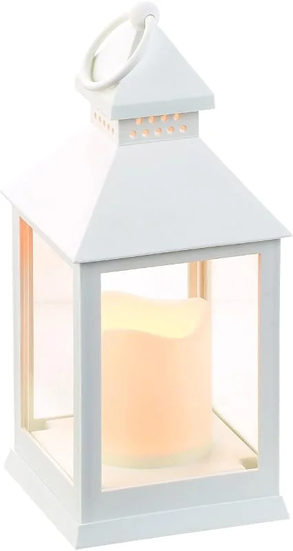 Lunartec Velas eléctricas y LED - CONDUJO Vela de Tumba con minutero: Linterna con Vela LED Parpadeante y Temporizador. Funcionamiento con batería, Blanco (Vela de Tumba con batería y Temporizador) — Cena a la luz de velas