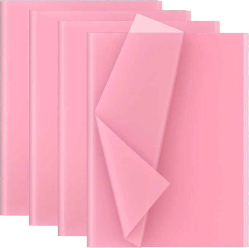 Creavvee Papel de seda para decoupage, color rosa claro, 60 hojas, 35 x 50 cm, para Navidad, vacaciones, cumpleaños y todas las ocasiones, envoltura de regalos — Envoltorio regalo