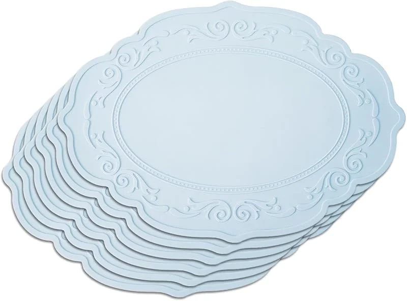 Privalace Manteles Individuales Lavables Juego de 4, Antideslizante Salvamanteles Individuales de Silicona, Resistentes al Calor para Comedor(Blanco) — Hogar y cocina