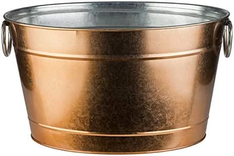 Visita la tienda de Buddy´s Bar Bañera para Bebidas, 11 litros, Bandeja de Zinc, Enfriador de Bebidas, con Inserto de plástico, Enfriador de Botellas de Acero Inoxidable, 40 x 28 cm, Altura 22 cm, Cobre — Vino y mesa festiva